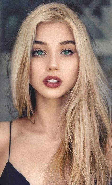 blonde with green eyes